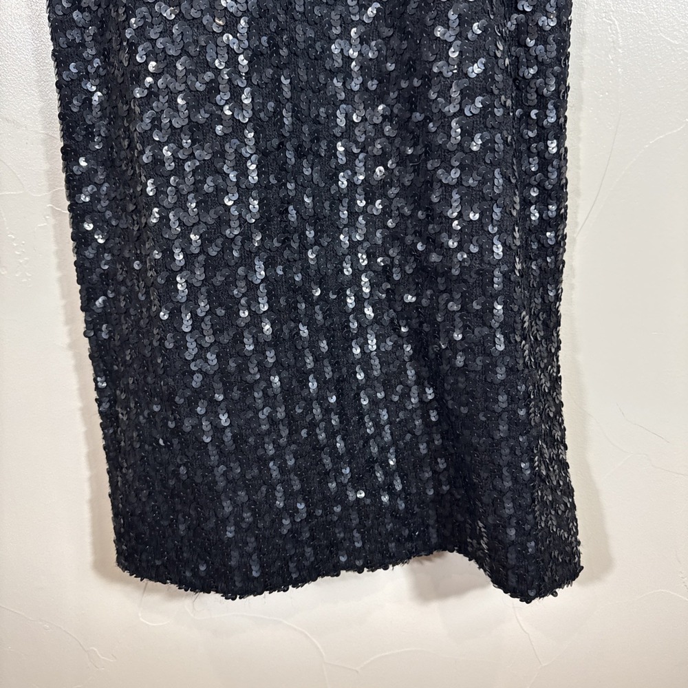 Vintage Y2K Black Brown Crochet Full Sequin Dress Whimsigoth Paper Tag 9/10 - Picture 2 of 14